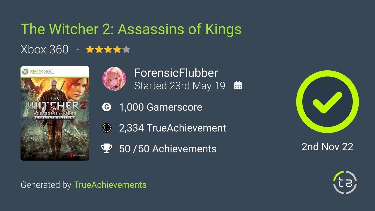The Witcher 2 Assassins of Kings achievement summary